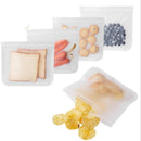 Kit 5 Porta Alimentos Silicone Zíper Abre e Fecha Reutilizável 26x20cm