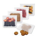 Kit 5 Porta Alimentos Silicone Zíper Abre e Fecha Reutilizável 26x20cm