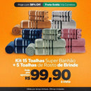 [OUTLET] Kit 15 Toalhas Super Banhão +5 Toalhas de Rosto de Brinde
