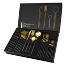 Conjunto de Talheres Dourado Luxy 24 Peças + Brinde Caixa presente