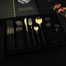 Conjunto de Talheres Dourado Luxy 24 Peças + Brinde Caixa presente